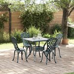 vidaXL Ensemble de tables de jardin 5 Pièces Vert Aluminium coulé