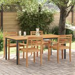 Table de jardin vidaXL 180x90x75 cm en bois d'acacia solide et métal