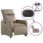 vidaXL Fauteuil inclinable électrique Cappuccino Similicuir