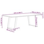 vidaXL Table à manger marron clair bois de chêne massif rectangulaire