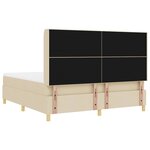 vidaXL Lit à ressorts avec matelas Crème 180 x 200 cm tissu
