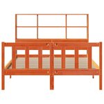 vidaXL Lit bibliothèque sans matelas cire marron 120x190cm pin massif