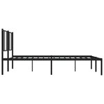 vidaXL Cadre de lit métal sans matelas avec tête de lit noir 193x203cm