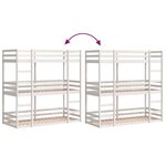 vidaXL Lit superposé triple blanc 90x200 cm bois de pin massif