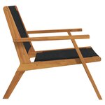 vidaXL Set de 2 chaises de jardin noires 67x77x73 cm en Bois d'Acacia Massif