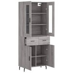 vidaXL Buffet haut Sonoma gris 69 5x34x180 cm Bois d'ingénierie