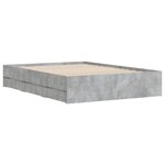 vidaXL Cadre de lit à tiroirs gris béton 135x190 cm bois d'ingénierie