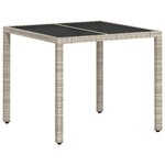 Ensemble de salle à manger de jardin 3 pièces avec coussins Gris clair Poly Rattan