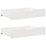 vidaXL Lit de jour avec gigogne et tiroirs sans matelas blanc 80x200cm