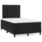 vidaXL Sommier à lattes de lit avec matelas Noir 120x200 cm Velours