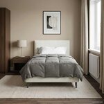 vidaXL Duvet d'hiver Matelassé Gris clair 135 x 200 cm Microfibre