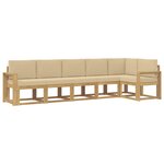 vidaXL Ensemble de canapés d'extérieur 6 pc Blanc et Beige Polyester