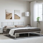 vidaXL Cadre de lit métal sans matelas et tête de lit blanc 193x203 cm