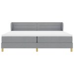 vidaXL Lit à ressorts avec matelas Gris clair 200 x 200 cm tissu