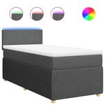 vidaXL Sommier à lattes de lit et matelas Gris foncé 90x190 cm Tissu