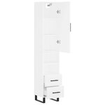 vidaXL Buffet haut Blanc 34 5x34x180 cm Bois d'ingénierie