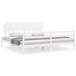 vidaXL Cadre de lit avec tête de lit blanc 200x200 cm bois massif
