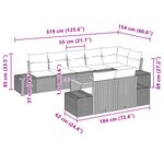 vidaXL Ensemble de jardin 9 pièces avec coussins Noir Poly Rattan Acacia