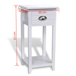 vidaXL Table de chevet avec 1 tiroir Blanc