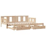 vidaXL Lit de jour avec gigogne et tiroirs sans matelas 80x200 cm