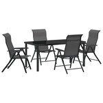 vidaXL Ensemble de salle à manger pour jardin 5 Pièces Gris Poly rotin