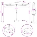 vidaXL Parasol de jardin avec lumières LED et base 300 x 300 cm