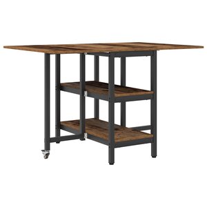 vidaXL Table à dîner 122 x 80 x 76 5 cm Bois d'ingénierie Bois ancien