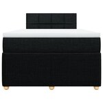 vidaXL Sommier à lattes de lit avec matelas Noir 120x200 cm Tissu