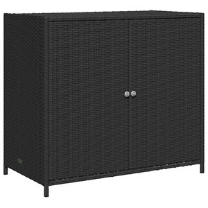 vidaXL Armoire de rangement de jardin noir 83x45x76 cm résine tressée