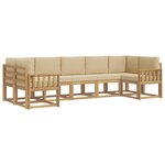 vidaXL Ensemble de canapés d'extérieur 7 pc Blanc et Beige
