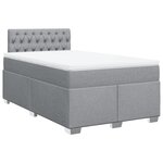 vidaXL Sommier à lattes de lit avec matelas Gris clair 120x200cm Tissu