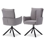 Lot 2 chaises oeuf modernes tissu gris