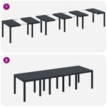 Ensemble de salle à manger de jardin 13 pièces avec coussins Anthracite en poly rattan