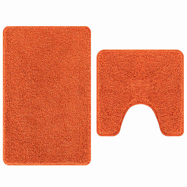 vidaXL Tapis de bain 2 Pièces Orange 50 x 50 cm Polypropylène