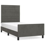 vidaXL Cadre de lit avec tête de lit Gris foncé 90x200 cm Velours