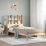 vidaXL Lit bibliothèque sans matelas 90x190 cm bois de pin massif