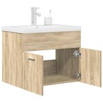 vidaXL Armoire lavabo de salle de bain et vasque et robinet intégrés