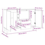 vidaXL Buffet Sonoma gris 101x35x70 cm Bois d'ingénierie