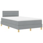 vidaXL Lit avec sommier avec matelas gris clair 120x200 cm en tissu