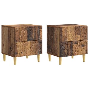 vidaXL Table de chevet 2 pc Bois ancien 43 x 34 5 x 48 cm