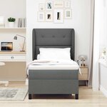 vidaXL Lit avec matelas à ressorts   gris foncé  80 x 200 cm en tissu.