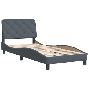 vidaXL Cadre de lit avec tête de lit Gris foncé 90x200 cm Velours