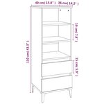 vidaXL Buffet haut Gris béton 40x36x110 cm Bois d'ingénierie