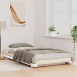 vidaXL Cadre de lit surélevé Blanc 90 x 190 cm Bois massif en pin