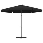 vidaXL Parasol de jardin avec mât en acier 300 cm Noir