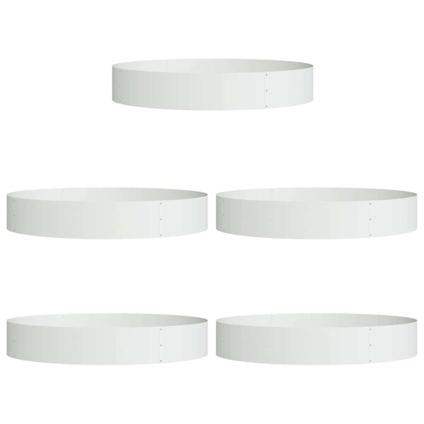vidaXL Pots de jardin 5 Pièces Blanc 120 x 120 x 20 cm Acier