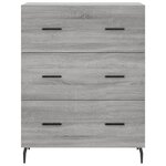 vidaXL Buffet haut Sonoma gris 69 5x34x180 cm Bois d'ingénierie