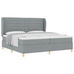 vidaXL Lit à ressorts avec matelas Gris clair 200 x 200 cm tissu