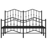 vidaXL Cadre de lit métal sans matelas avec pied de lit noir 140x200cm