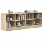 vidaXL Armoire de lit avec étagère 2 Pièces Chêne Sonoma 66 x 33 x 48 cm